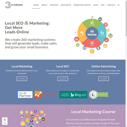 A detailed screenshot showcasing the homepage of 3bugmedia.com, highlighting its main features and design elements.