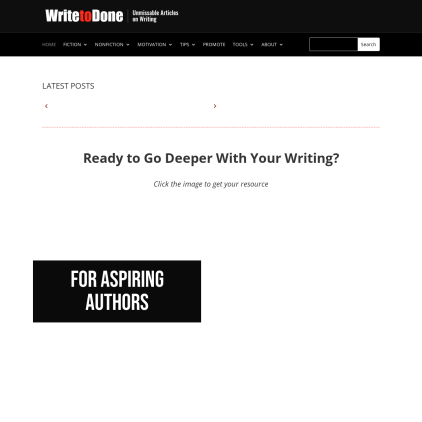 A detailed screenshot showcasing the homepage of WriteToDone.com, highlighting its main features and design elements.