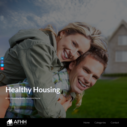 A detailed screenshot showcasing the homepage of afhh.org, highlighting its main features and design elements.