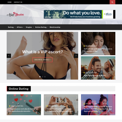 A detailed screenshot showcasing the homepage of allurebeauties.com, highlighting its main features and design elements.