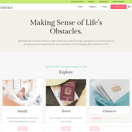 A detailed screenshot showcasing the homepage of aproverbs31wife.com, highlighting its main features and design elements.