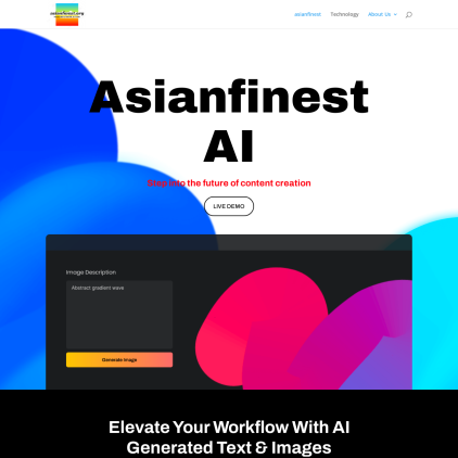 A detailed screenshot showcasing the homepage of asianfinest.org, highlighting its main features and design elements.