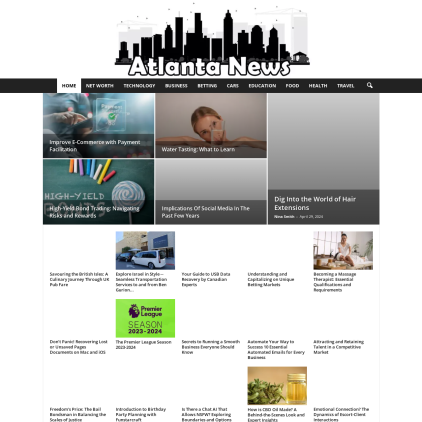 A detailed screenshot showcasing the homepage of atlnightspots.com, highlighting its main features and design elements.