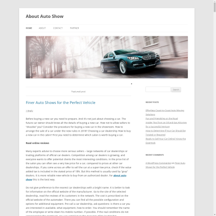 A detailed screenshot showcasing the homepage of autoshowtime.com, highlighting its main features and design elements.