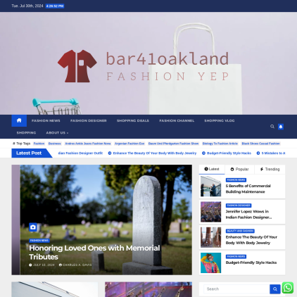 A detailed screenshot showcasing the homepage of bar41oakland.com, highlighting its main features and design elements.