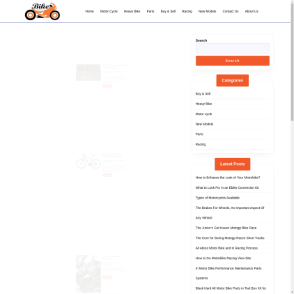 A detailed screenshot showcasing the homepage of bikebitzuk.co.uk, highlighting its main features and design elements.