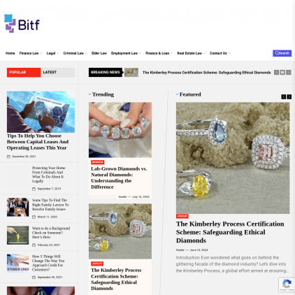 A detailed screenshot showcasing the homepage of bitf.cc, highlighting its main features and design elements.