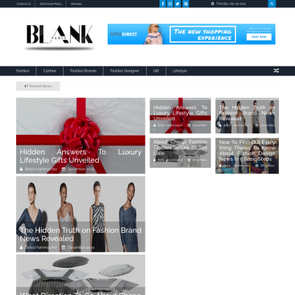 A detailed screenshot showcasing the homepage of blankparis.com, highlighting its main features and design elements.