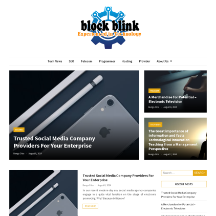 A detailed screenshot showcasing the homepage of blockblink.com, highlighting its main features and design elements.