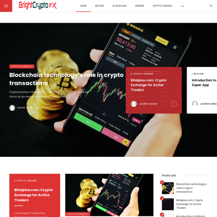 A detailed screenshot showcasing the homepage of brightcryptofx.com, highlighting its main features and design elements.