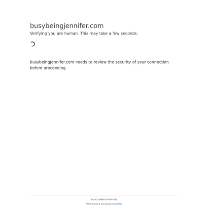 A detailed screenshot showcasing the homepage of busybeingjennifer.com, highlighting its main features and design elements.