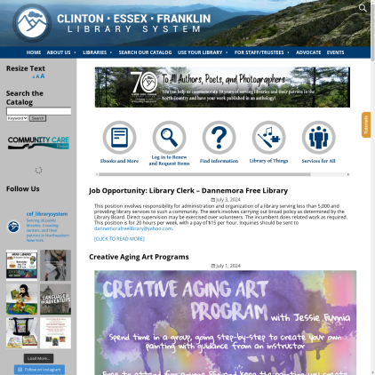 A detailed screenshot showcasing the homepage of cefls.org, highlighting its main features and design elements.