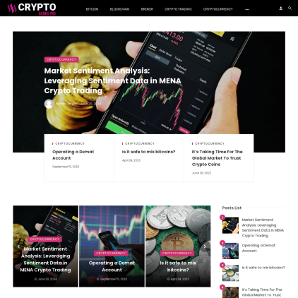 A detailed screenshot showcasing the homepage of cryptobankspro.com, highlighting its main features and design elements.