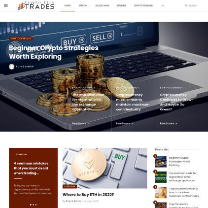 A detailed screenshot showcasing the homepage of cryptolitetraders.com, highlighting its main features and design elements.