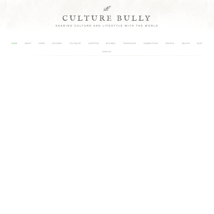 A detailed screenshot showcasing the homepage of culturebully.com, highlighting its main features and design elements.