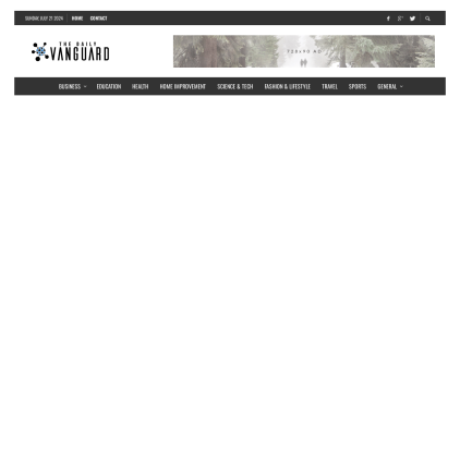 A detailed screenshot showcasing the homepage of dailyvanguard.com, highlighting its main features and design elements.