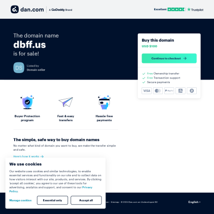 A detailed screenshot showcasing the homepage of dbff.us, highlighting its main features and design elements.