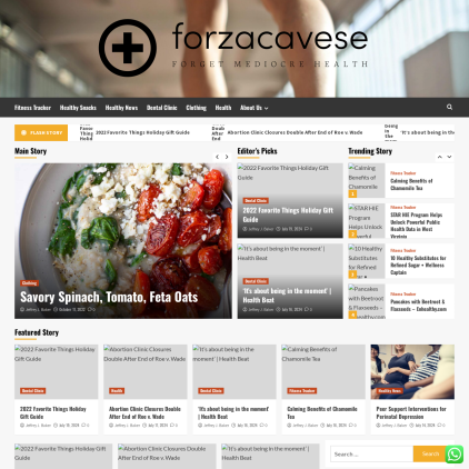 A detailed screenshot showcasing the homepage of forzacavese.net, highlighting its main features and design elements.