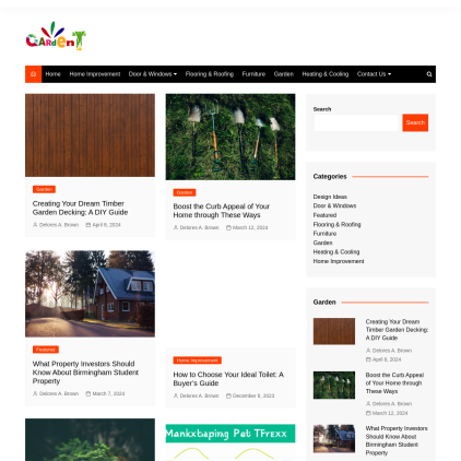 A detailed screenshot showcasing the homepage of garden-tables.co.uk, highlighting its main features and design elements.