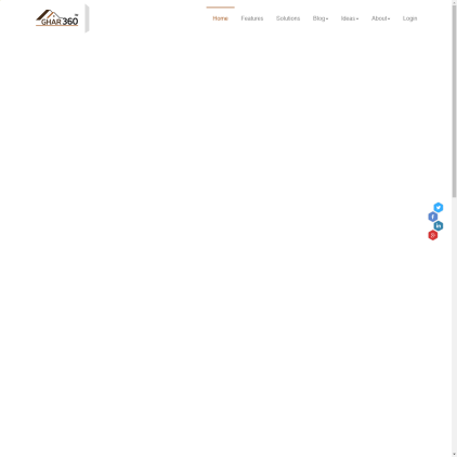 A detailed screenshot showcasing the homepage of ghar360.com, highlighting its main features and design elements.