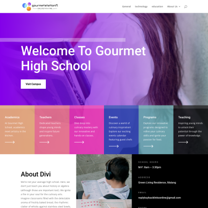 A detailed screenshot showcasing the homepage of gourmetstationfl.com, highlighting its main features and design elements.