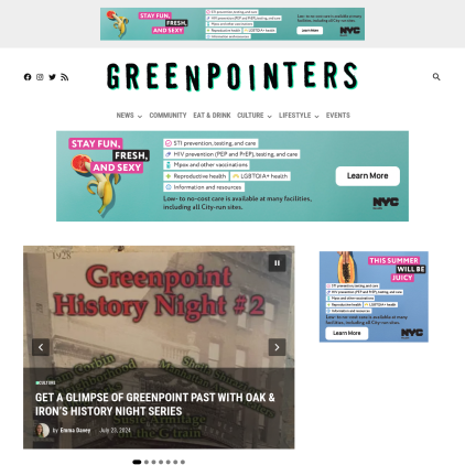 A detailed screenshot showcasing the homepage of greenpointers.com, highlighting its main features and design elements.