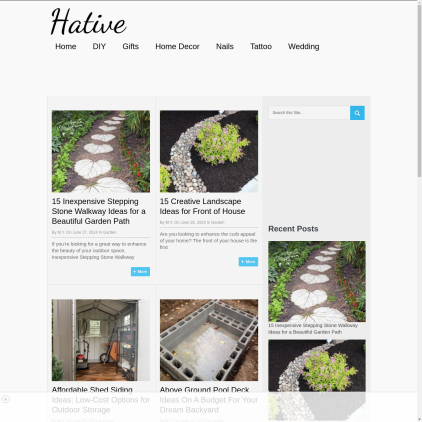 A detailed screenshot showcasing the homepage of hative.com, highlighting its main features and design elements.