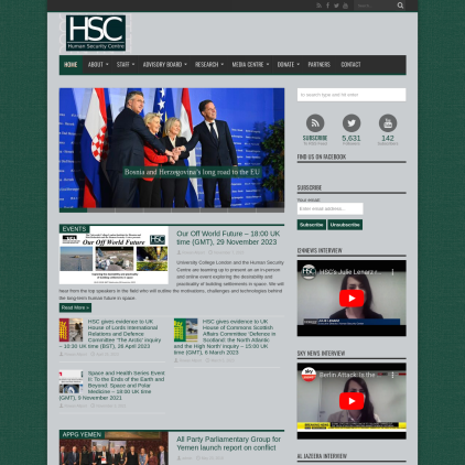 A detailed screenshot showcasing the homepage of hscentre.org, highlighting its main features and design elements.