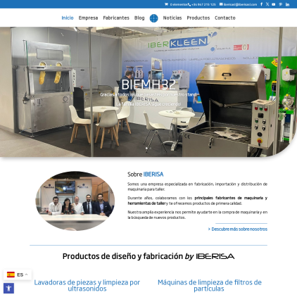 A detailed screenshot showcasing the homepage of iberisasl.com, highlighting its main features and design elements.