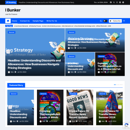 A detailed screenshot showcasing the homepage of ibunker.us, highlighting its main features and design elements.