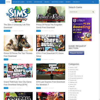 A detailed screenshot showcasing the homepage of igobgames.com, highlighting its main features and design elements.