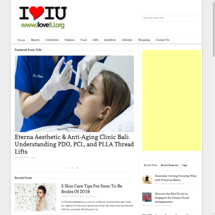 A detailed screenshot showcasing the homepage of iloveiu.org, highlighting its main features and design elements.