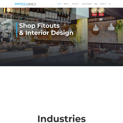 A detailed screenshot showcasing the homepage of impeccabuild.com.au, highlighting its main features and design elements.