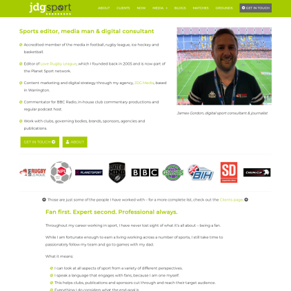 A detailed screenshot showcasing the homepage of jdgsport.com, highlighting its main features and design elements.