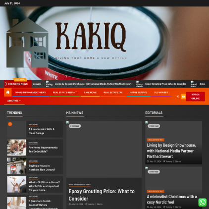 A detailed screenshot showcasing the homepage of kakiqq.me, highlighting its main features and design elements.