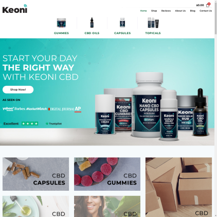 A detailed screenshot showcasing the homepage of keonicbd.com, highlighting its main features and design elements.