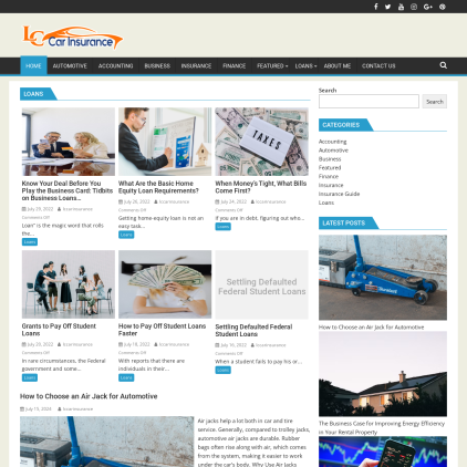 A detailed screenshot showcasing the homepage of lccarinsurance.co.uk, highlighting its main features and design elements.