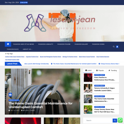 A detailed screenshot showcasing the homepage of lesaint-jean.com, highlighting its main features and design elements.