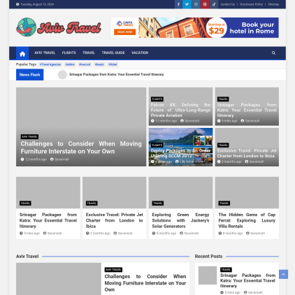 A detailed screenshot showcasing the homepage of littletel-aviv.com, highlighting its main features and design elements.