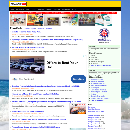 A detailed screenshot showcasing the homepage of majalah.com, highlighting its main features and design elements.