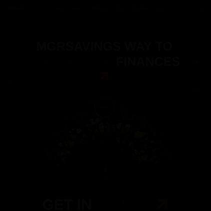 A detailed screenshot showcasing the homepage of mgrsavings.info, highlighting its main features and design elements.