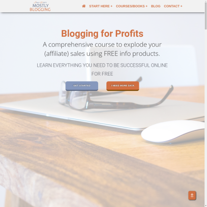 A detailed screenshot showcasing the homepage of mostlyblogging.com, highlighting its main features and design elements.