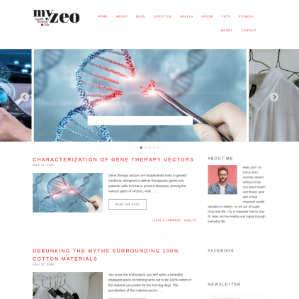 A detailed screenshot showcasing the homepage of myzeo.com, highlighting its main features and design elements.