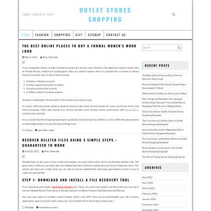 A detailed screenshot showcasing the homepage of nikeoutlet-stores.us, highlighting its main features and design elements.