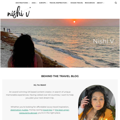 A detailed screenshot showcasing the homepage of nishiv.com, highlighting its main features and design elements.