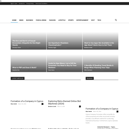 A detailed screenshot showcasing the homepage of oklahoma-news.com, highlighting its main features and design elements.