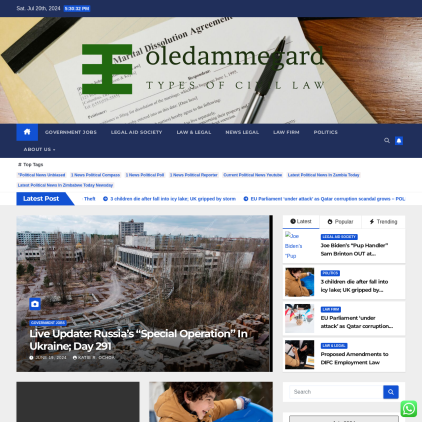 A detailed screenshot showcasing the homepage of oledammegard.com, highlighting its main features and design elements.