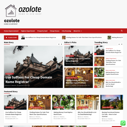 A detailed screenshot showcasing the homepage of ozolote.org, highlighting its main features and design elements.