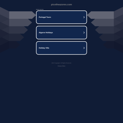 A detailed screenshot showcasing the homepage of picotheazores.com, highlighting its main features and design elements.