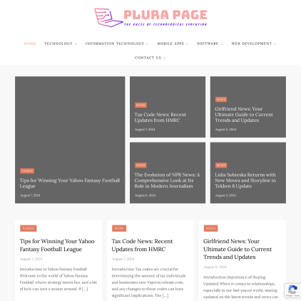 A detailed screenshot showcasing the homepage of plurapage.com, highlighting its main features and design elements.